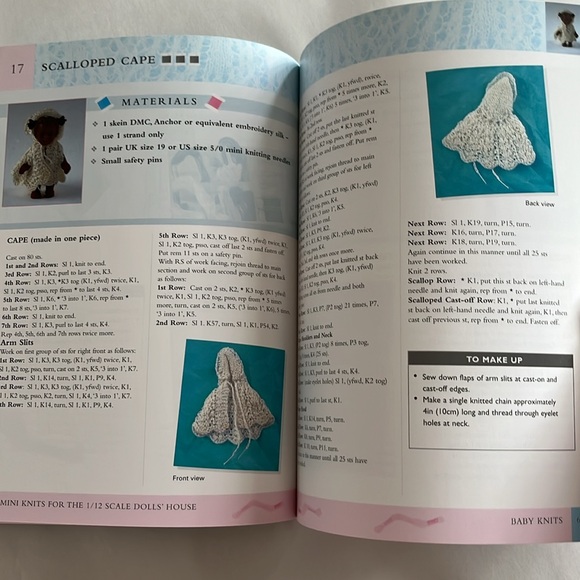NWT Mini Knits for the 1/12” Scale Dolls’ House 2005 Linda Spratley BOOK - Picture 12 of 17